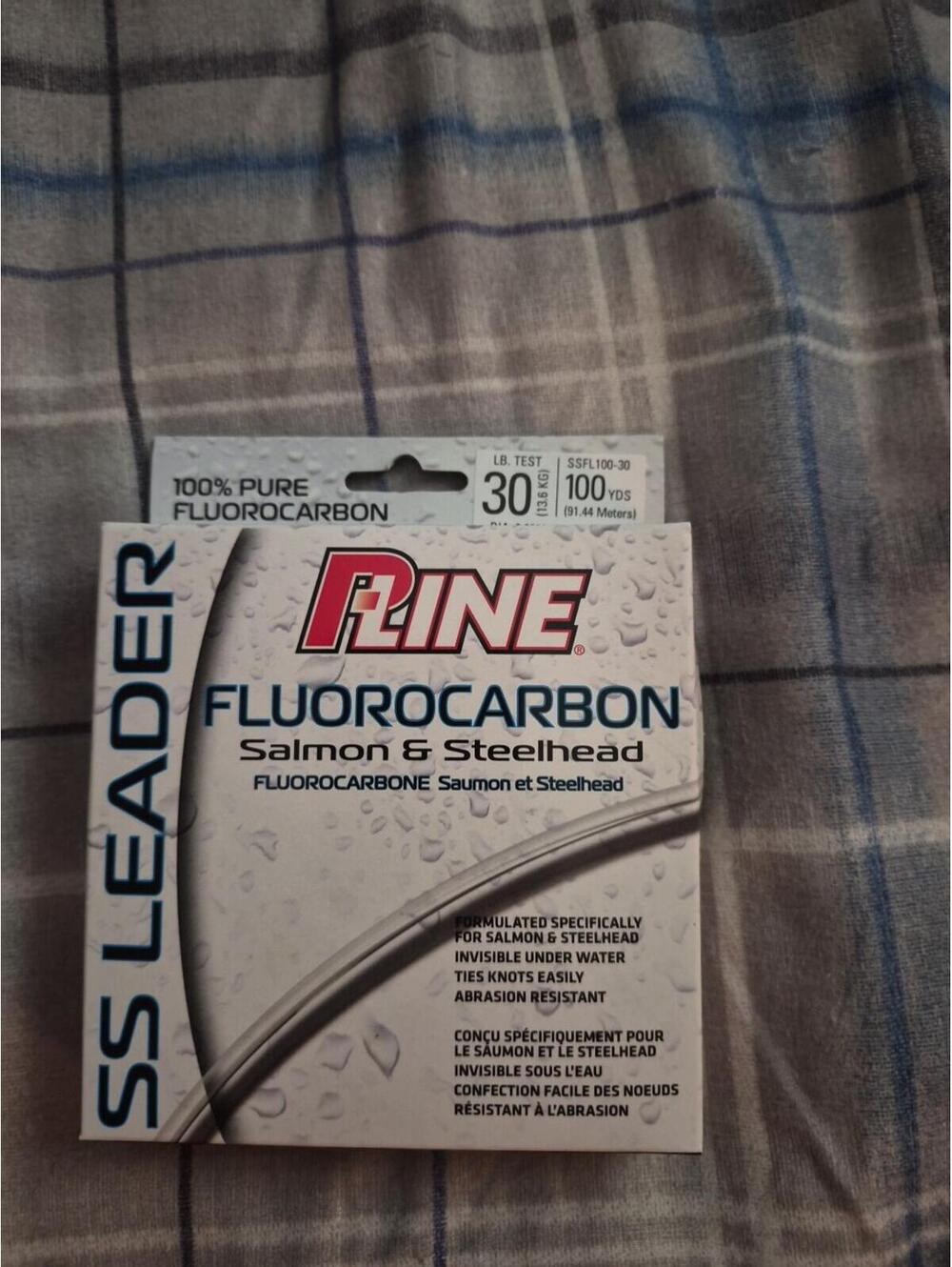 p-line ss leader salmon steelhead 100yds lo-vis fluorocarbon fishing line 30LB